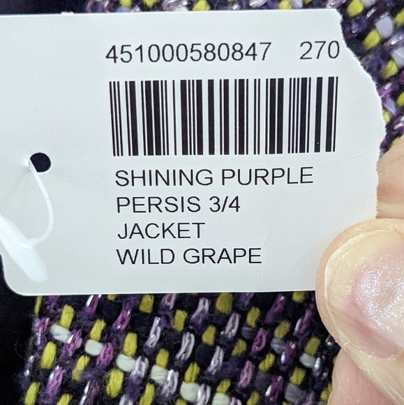 NEW Chico's Shining Purple Persius Jacket in Wild Grape Chico's Size 1 US 8 - Picture 4 of 4